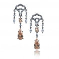 Серьги Серебро, медный подслой кварц, циркон 025 352 01 21-02798 2010 г инфо 5772w.