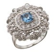 Кольцо с синтетическим шпинелью и фианитом R4A2PW48D 2010 г инфо 6523w.